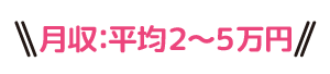 月収平均２〜５万円